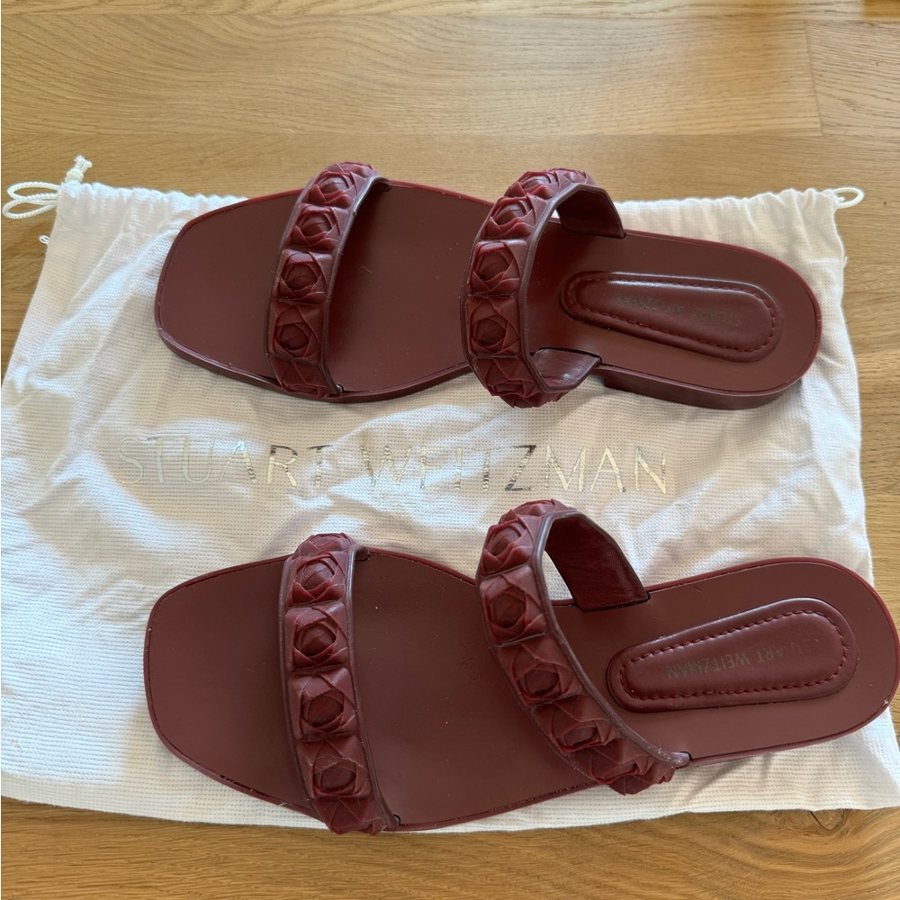 Stuart Weitzman Jelly slip on sandal - burgundry